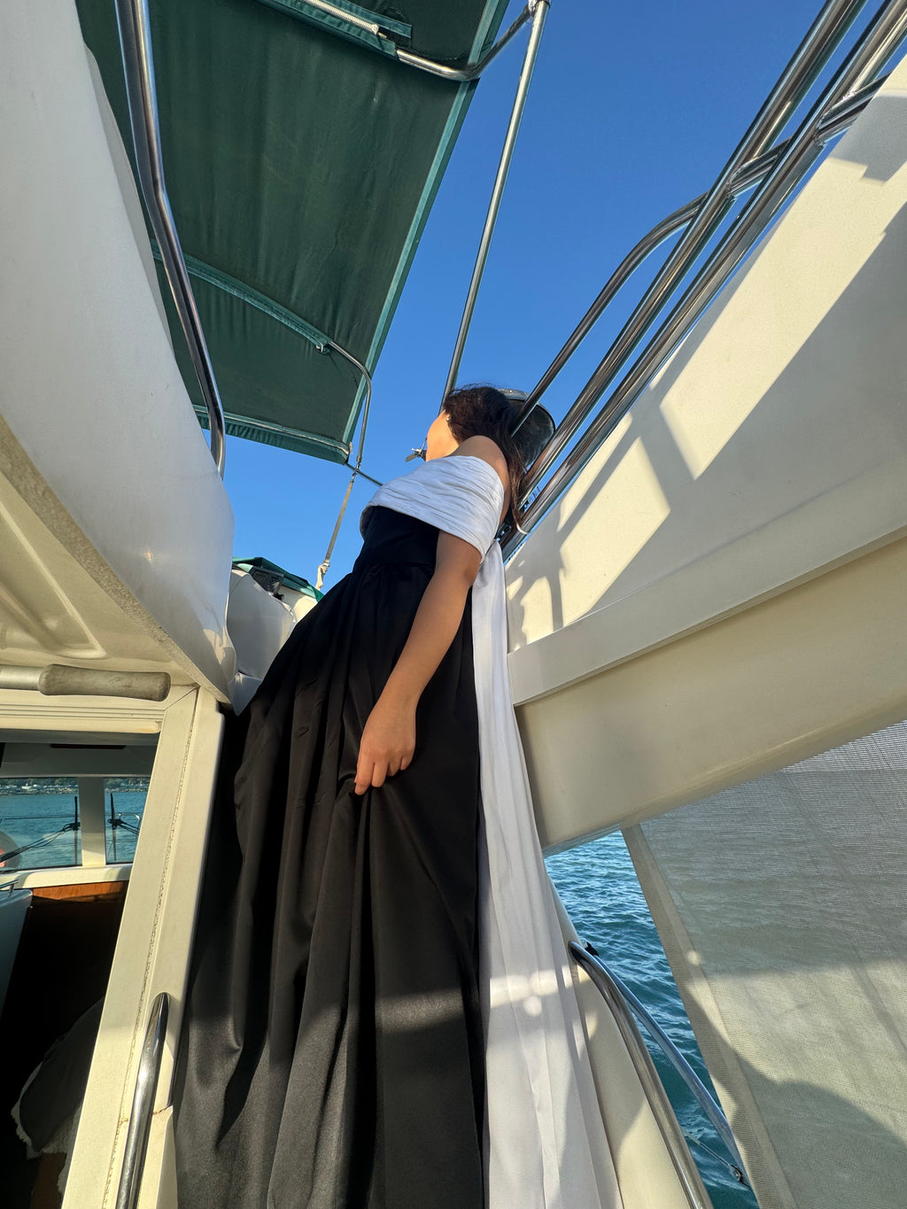 Robe longue bicolore